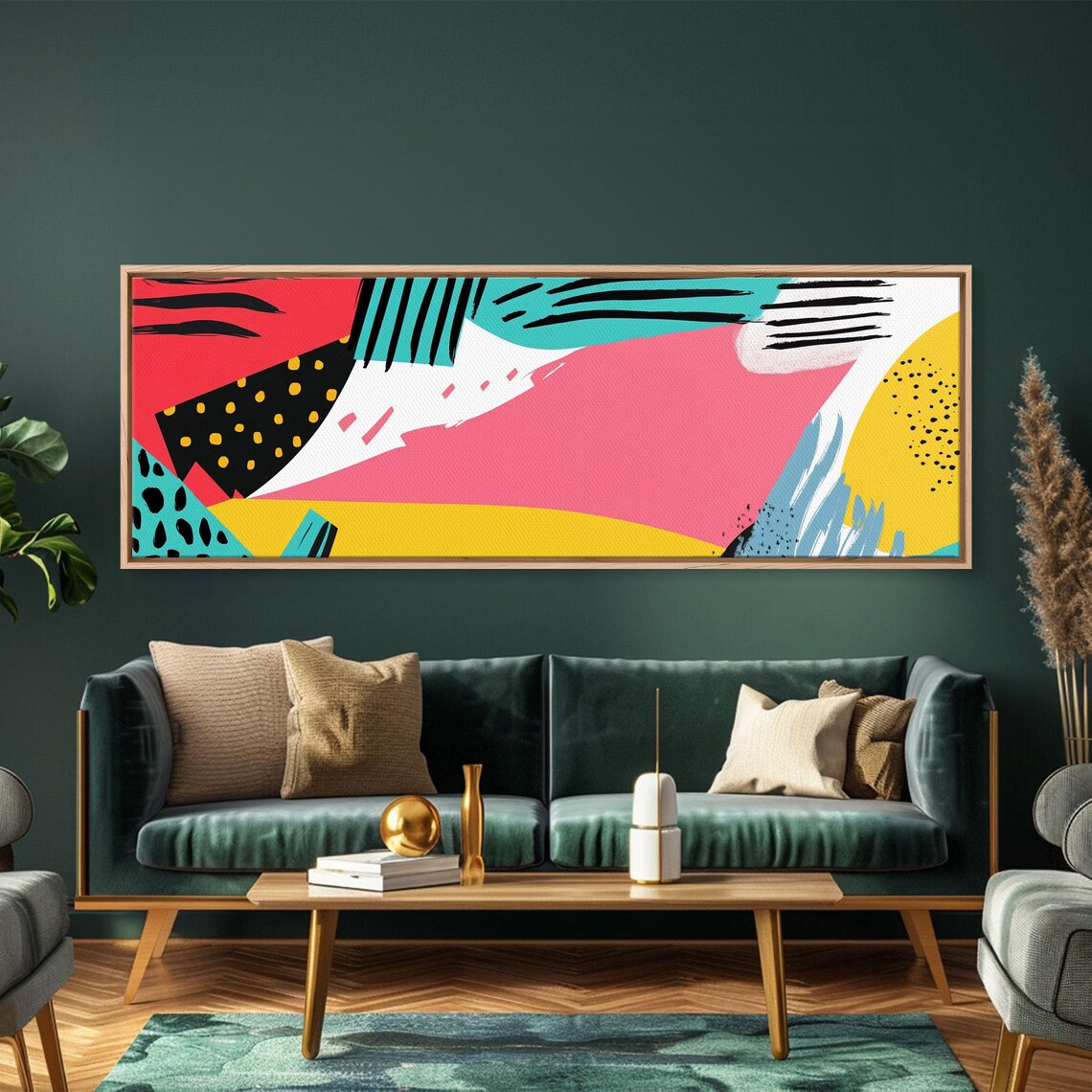90s Abstract Retro Cheetah Geometric Art Print - Image 6