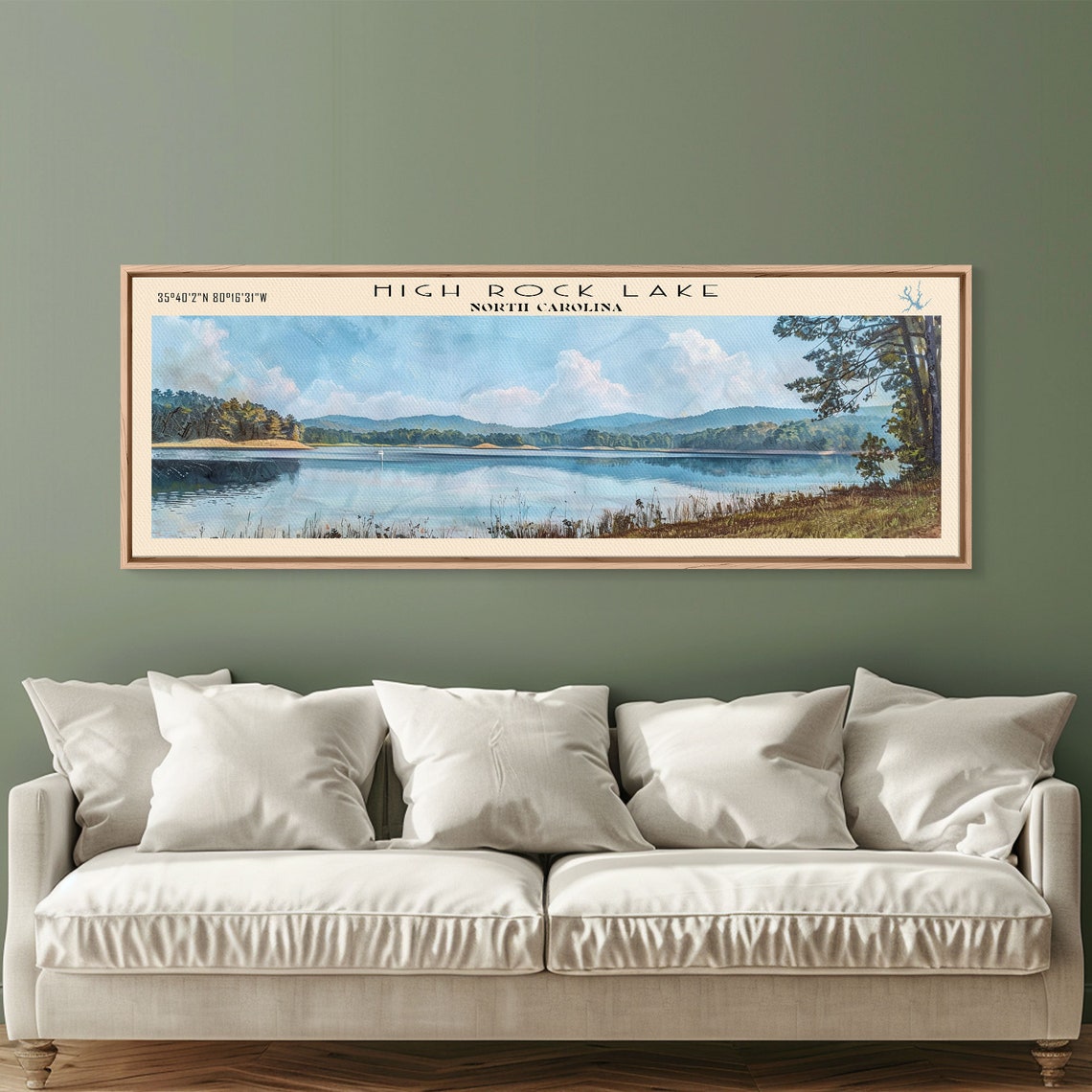 High Rock Lake North Carolina Wide Water Distant Hills Cloud Poster - Image 3