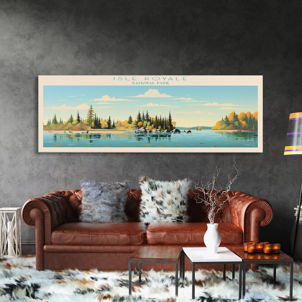 Isle Royale National Park Michigan Lake Shore Pines Travel Poster - Image 3