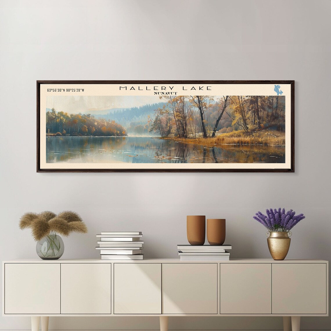 Mallery Lake Nunavut Golden Autumn Birch Mirror Lake Art Poster - Image 3