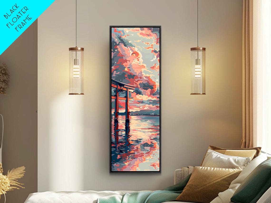 Tranquil Torii Gate Sunset Reflection Dramatic Sky Art Print - Image 6
