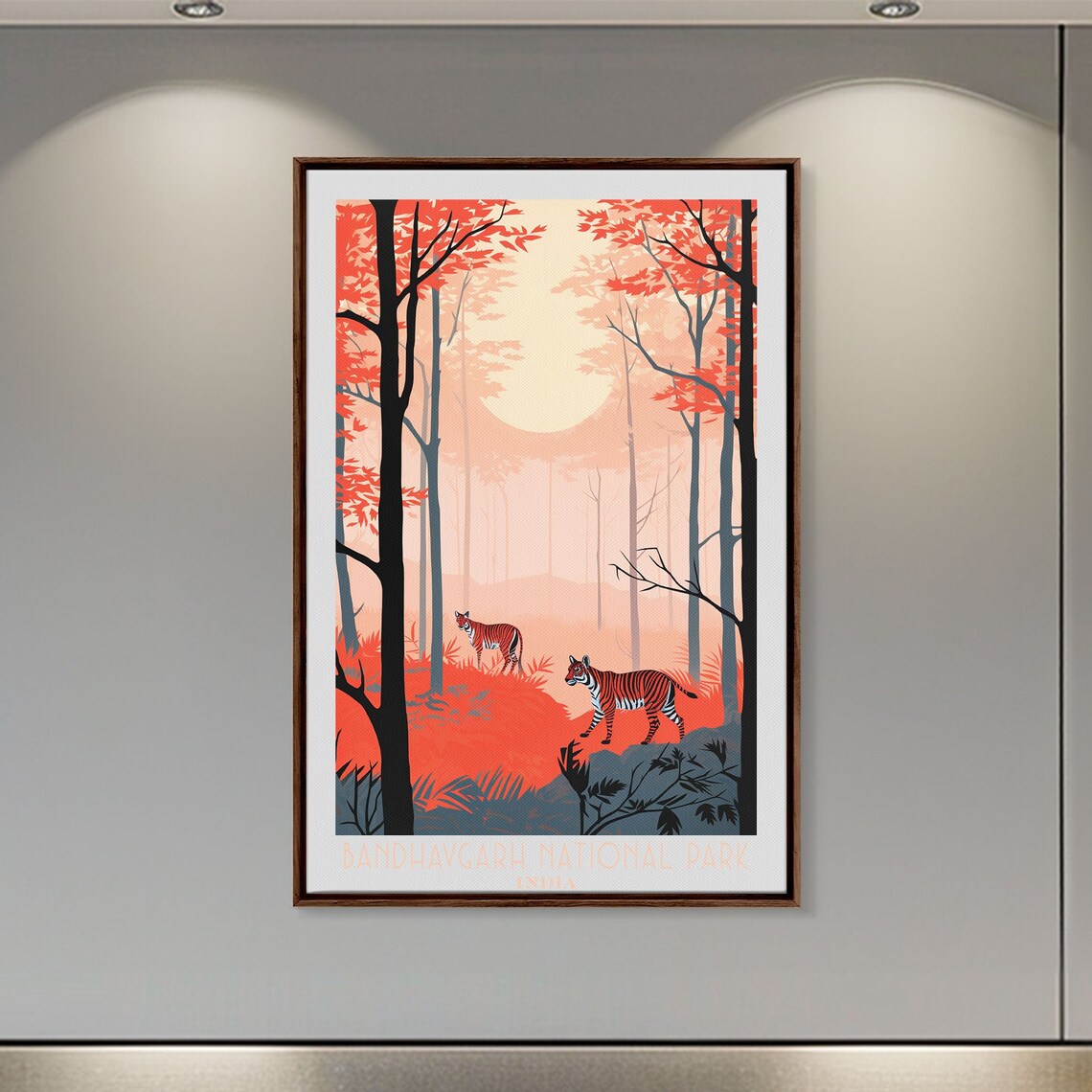 Bandhavgarh National Park India Tigers Misty Forest Sunrise Travel Poster - Image 3