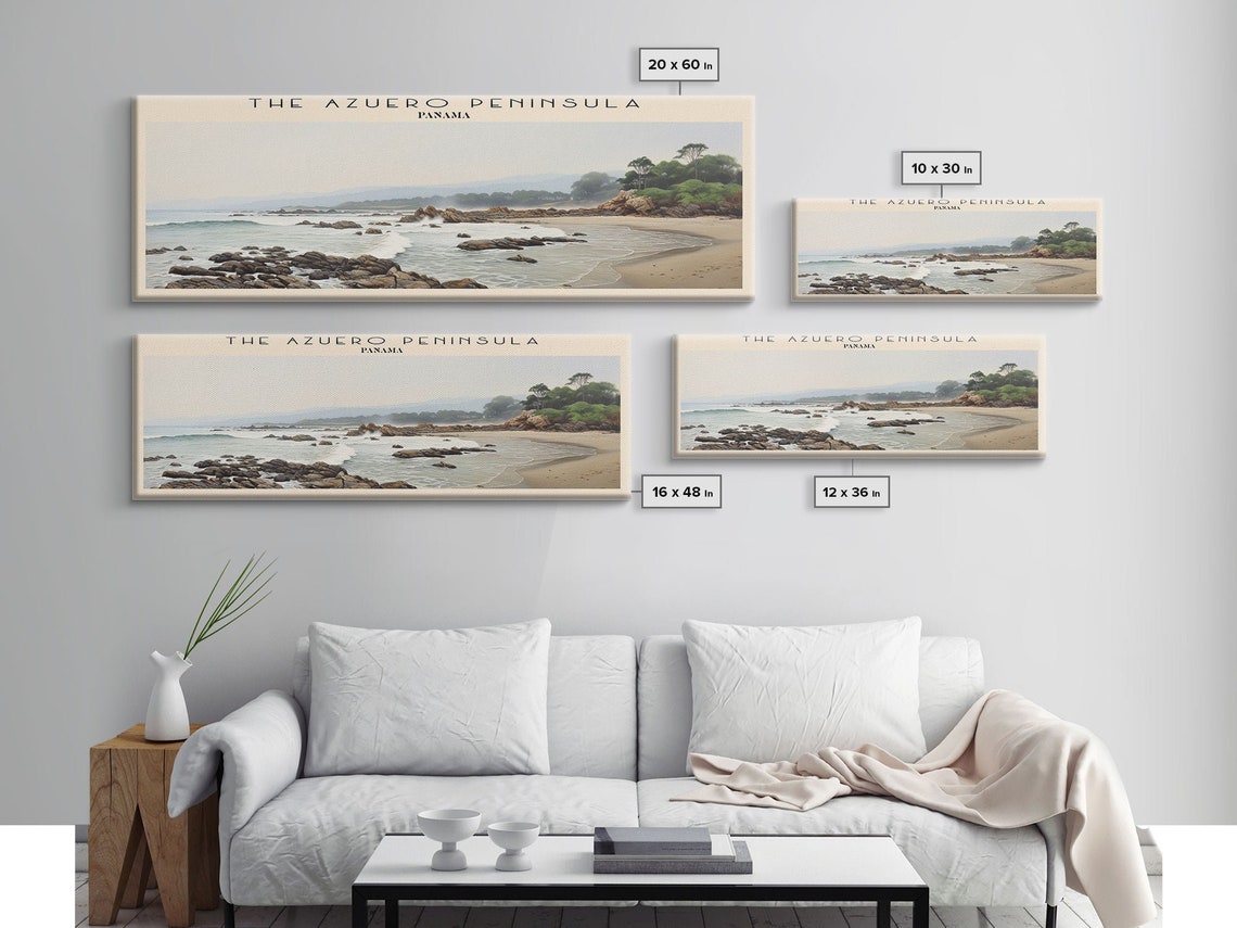 Azuero Peninsula Panama Rocky Beach Coastal Waves Panoramic Poster - Image 2