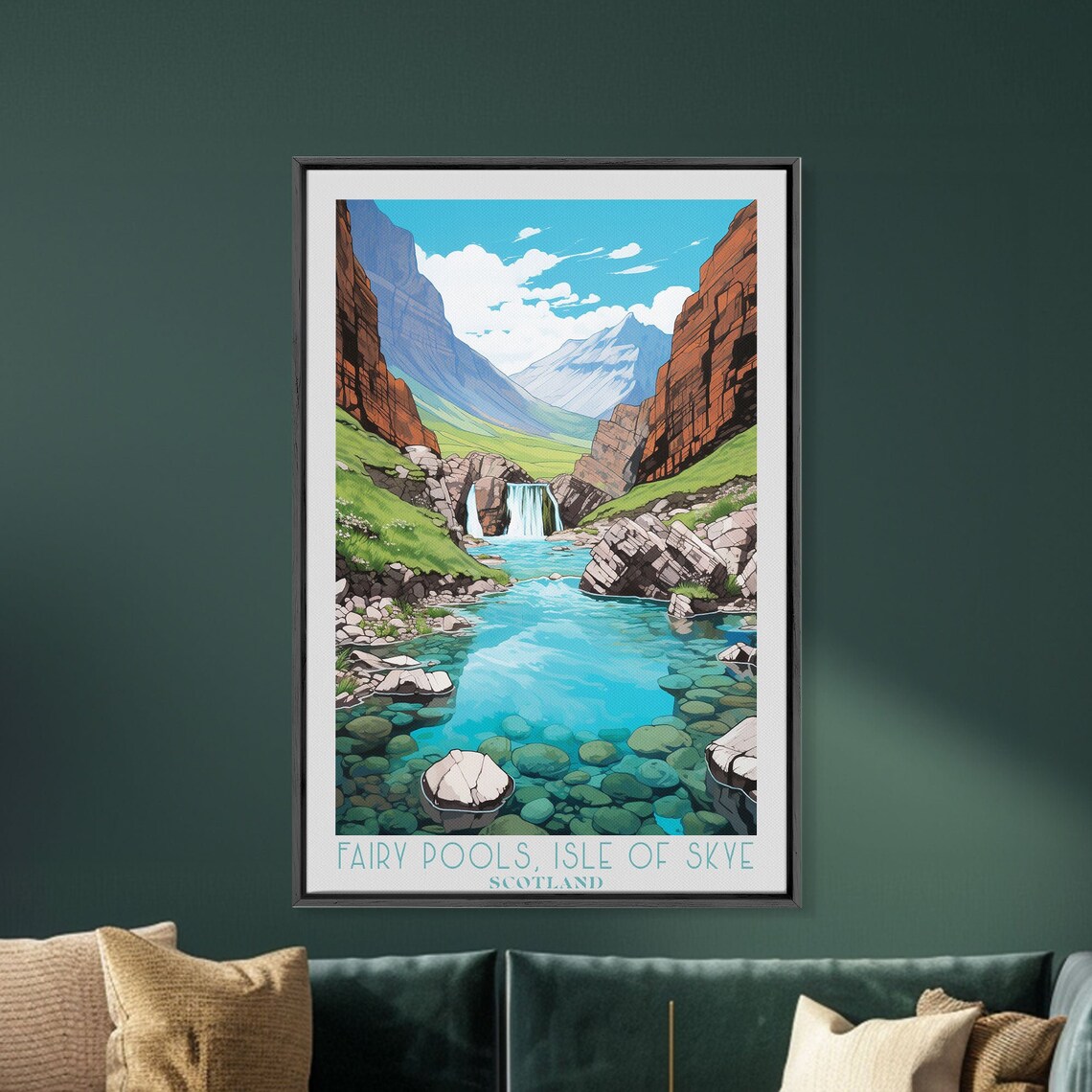 Fairy Pools Isle of Skye Scotland Turquoise Pool Waterfall Cliffs Travel Poster - Image 3