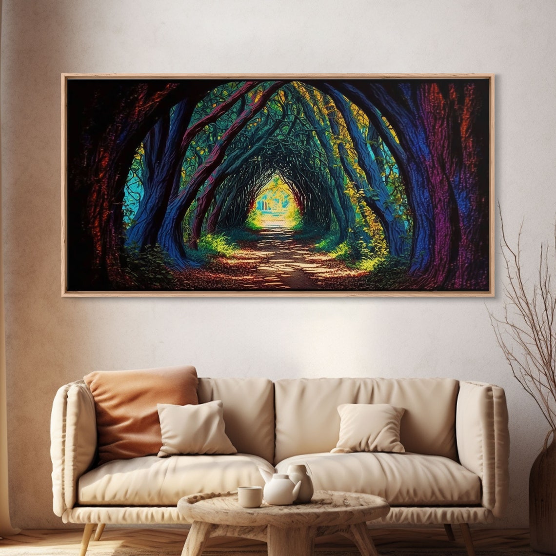 Enchanted Forest Path Light Tunnel Magical Woodland Walkway Art Poster - Image 4