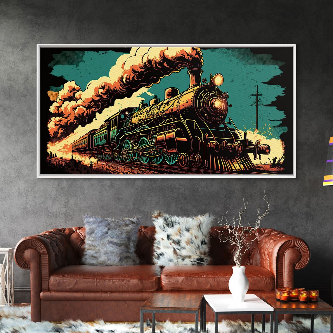 Pop Art Steam Train, Western Art Poster Print