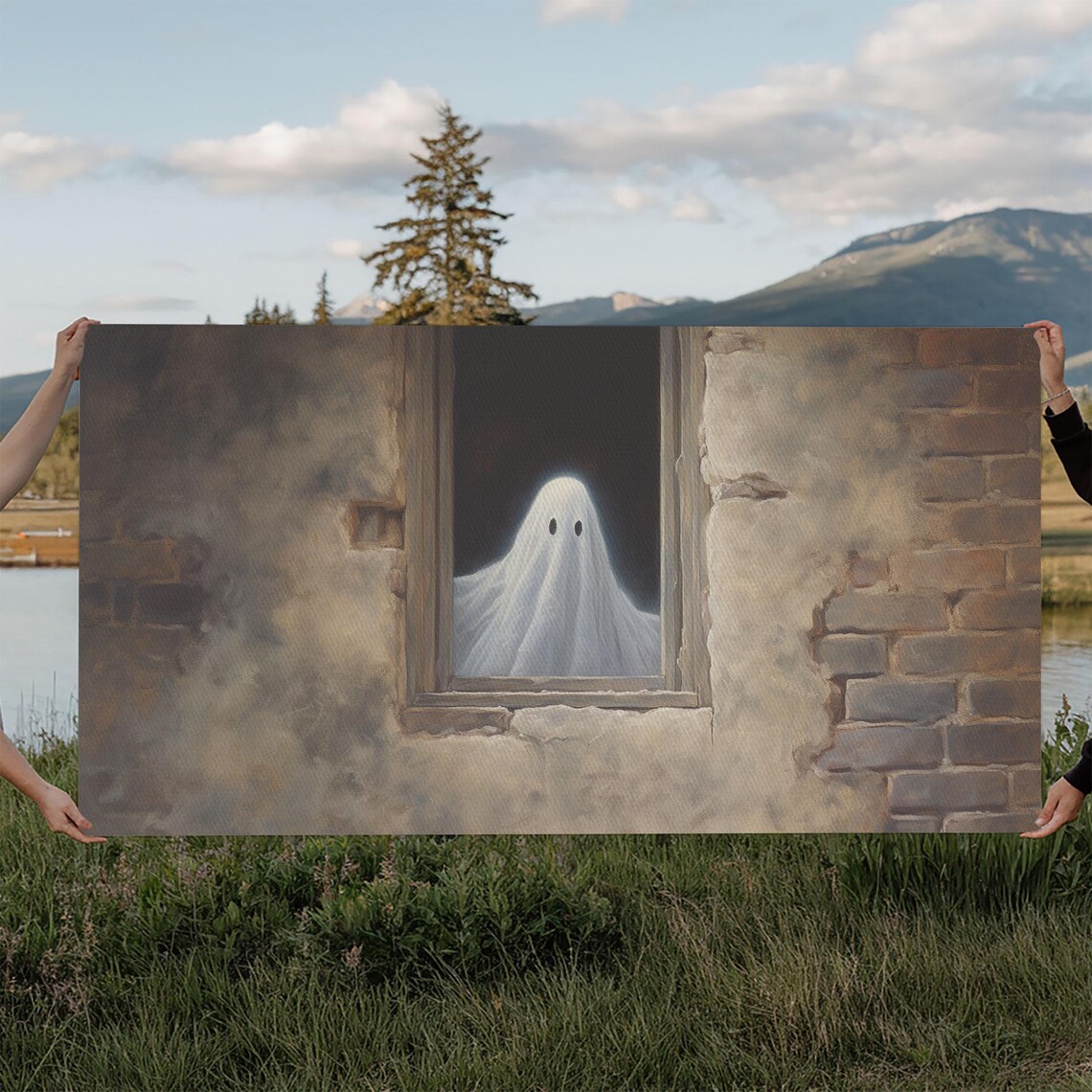 The Ghost In The Window, Funny Halloween Art