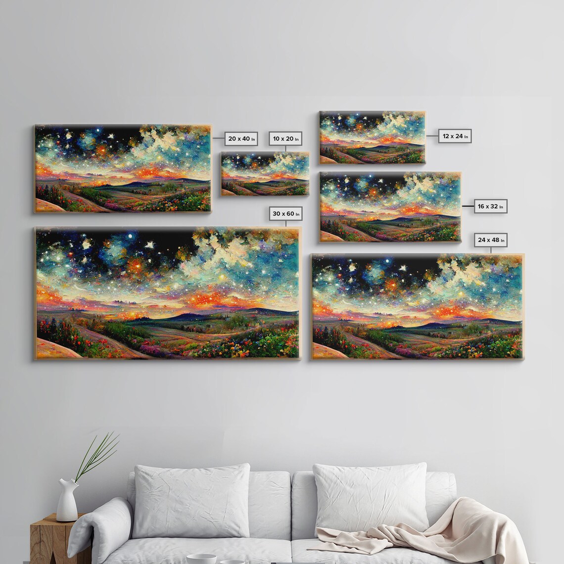 Van Gogh-Inspired Starry Night Art Print, Living Room - Image 2
