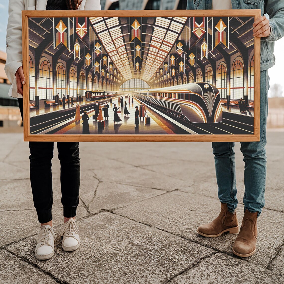 Art Deco Train Station Retro Subway Art Print for Him - Image 5