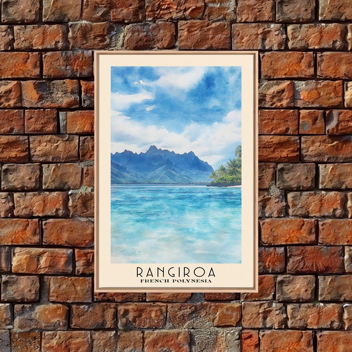 Rangiroa French Polynesia Turquoise Lagoon Peaks Travel Poster - Image 5