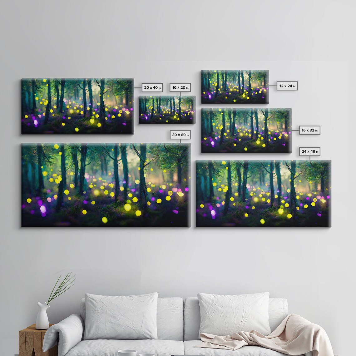 Magical Forest With Fairies Fantasy Art Print - Image 2