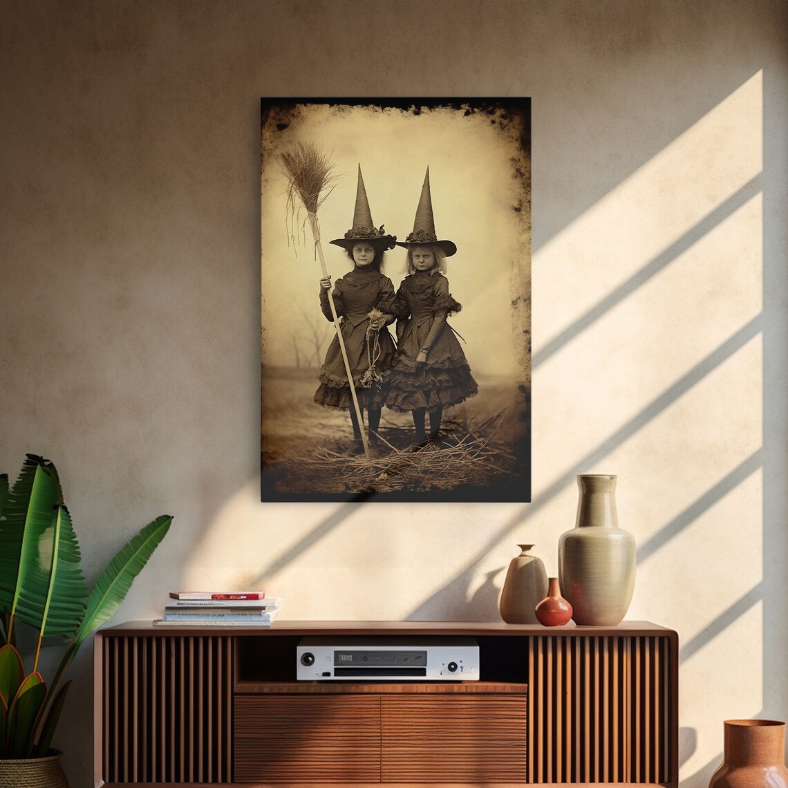 Little Witches Portrait, Victorian Witch Halloween Art Print - Image 5
