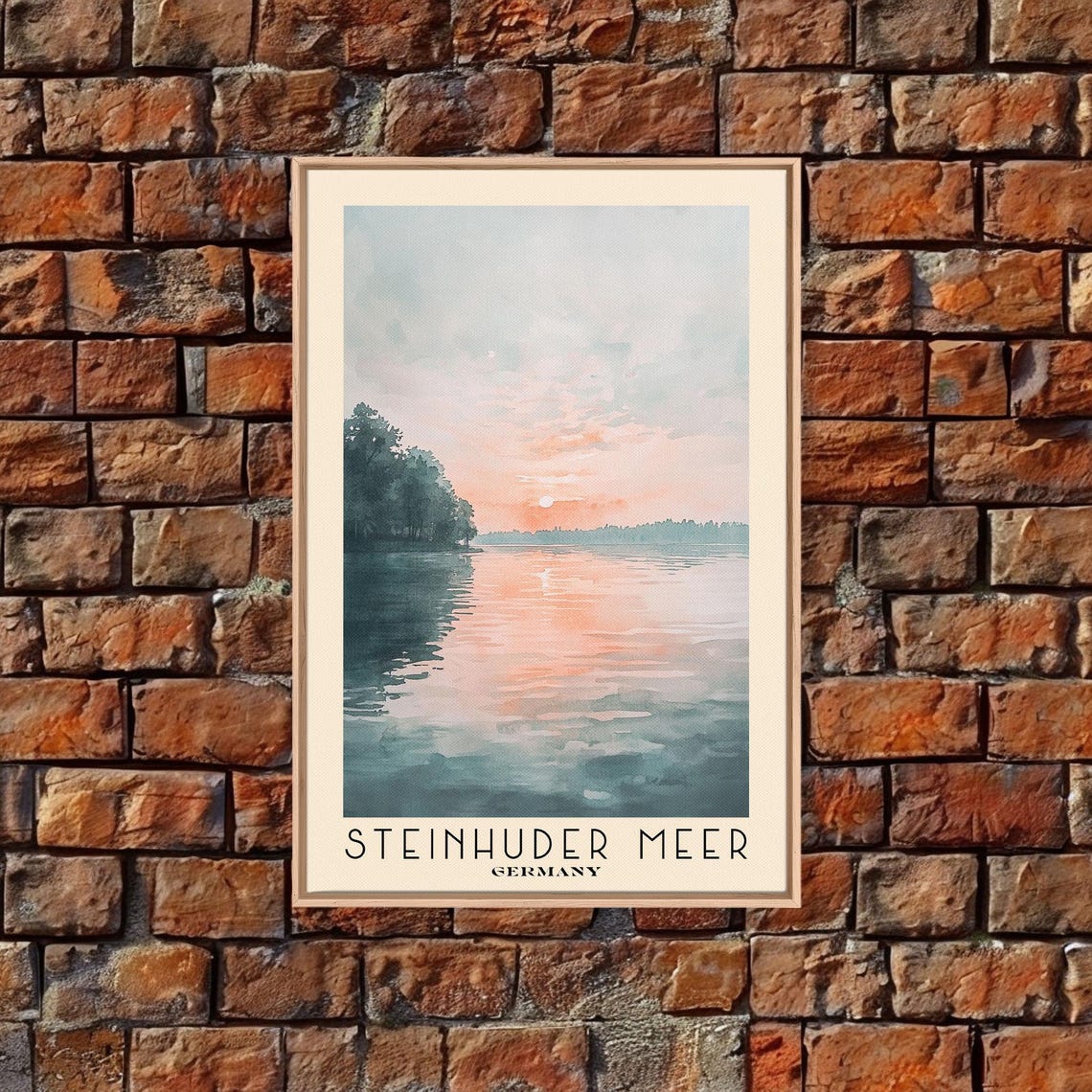 Steinhuder Meer Germany Lake Sunset Pink Water Calm Evening Poster - Image 5