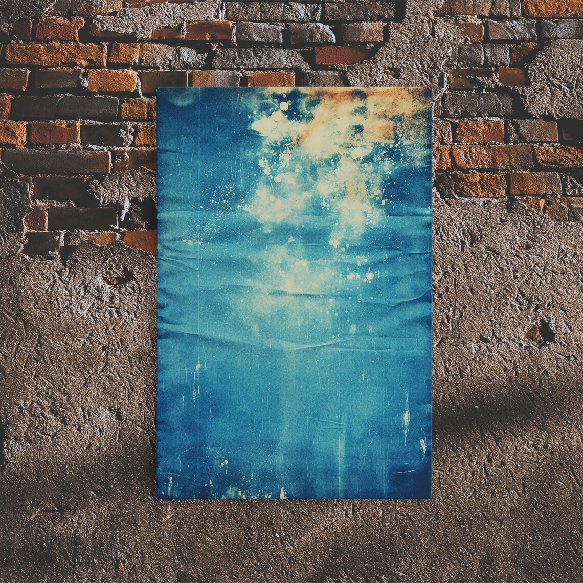Denim Tie-Dye Texture Art Print, Boho Minimalist - Image 5