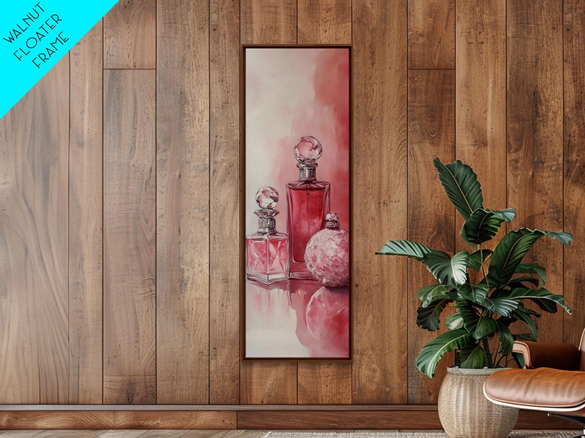 Pink Perfume Bottles Watercolor Elegant Feminine Vanity Art Poster - Image 6