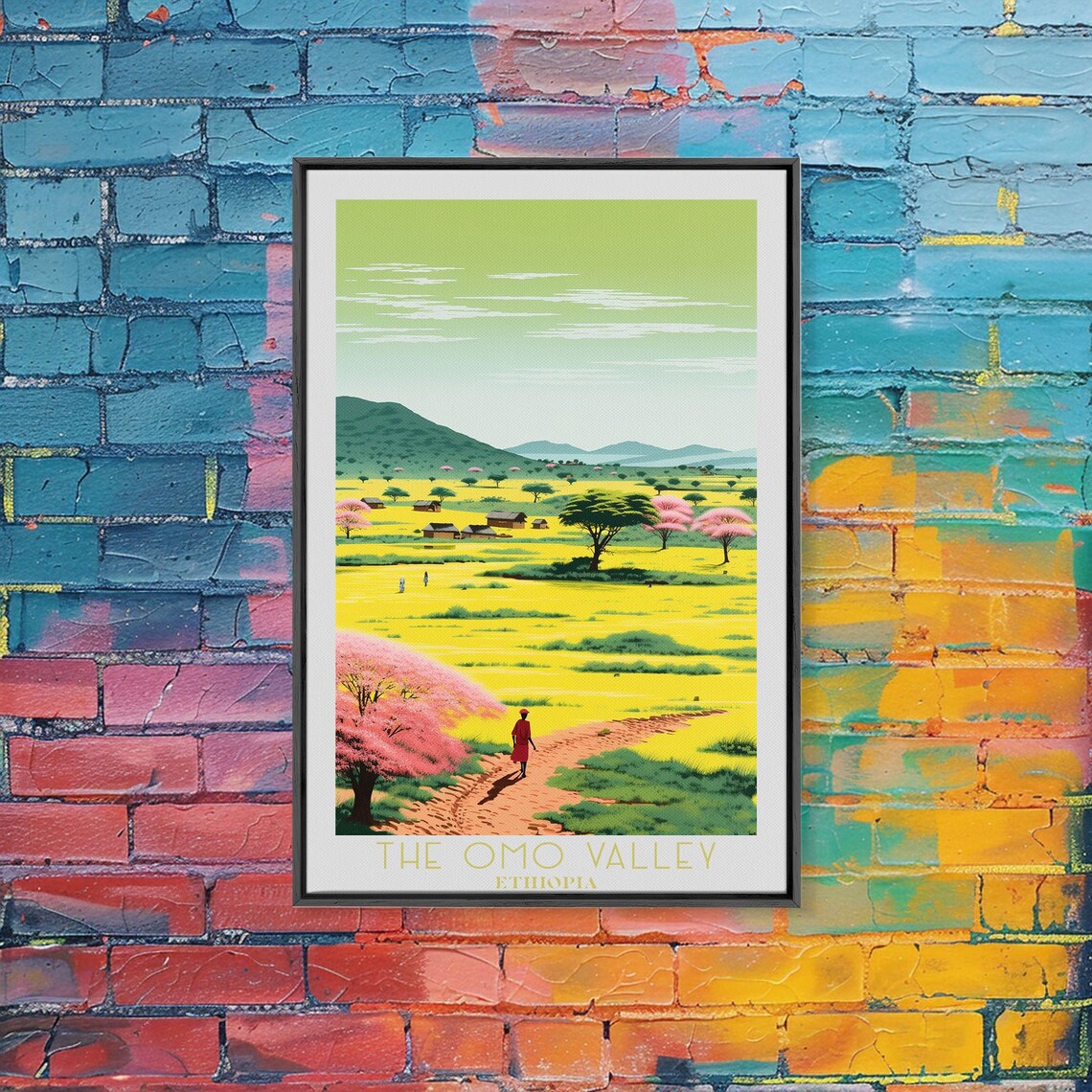 Omo Valley Ethiopia Golden Fields Village Tribal Sunset Travel Poster - Image 6