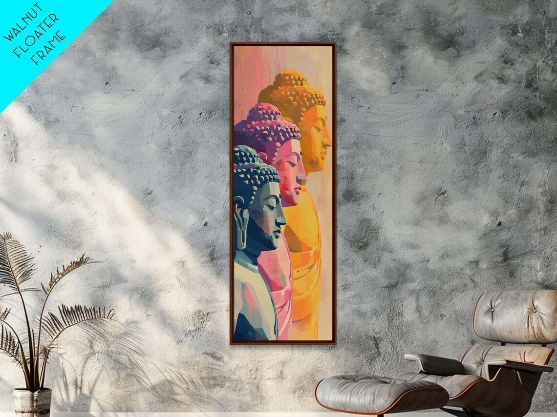 Colorful Buddha Heads Pastel Zen Japanese Ukiyo E Art Poster - Image 5