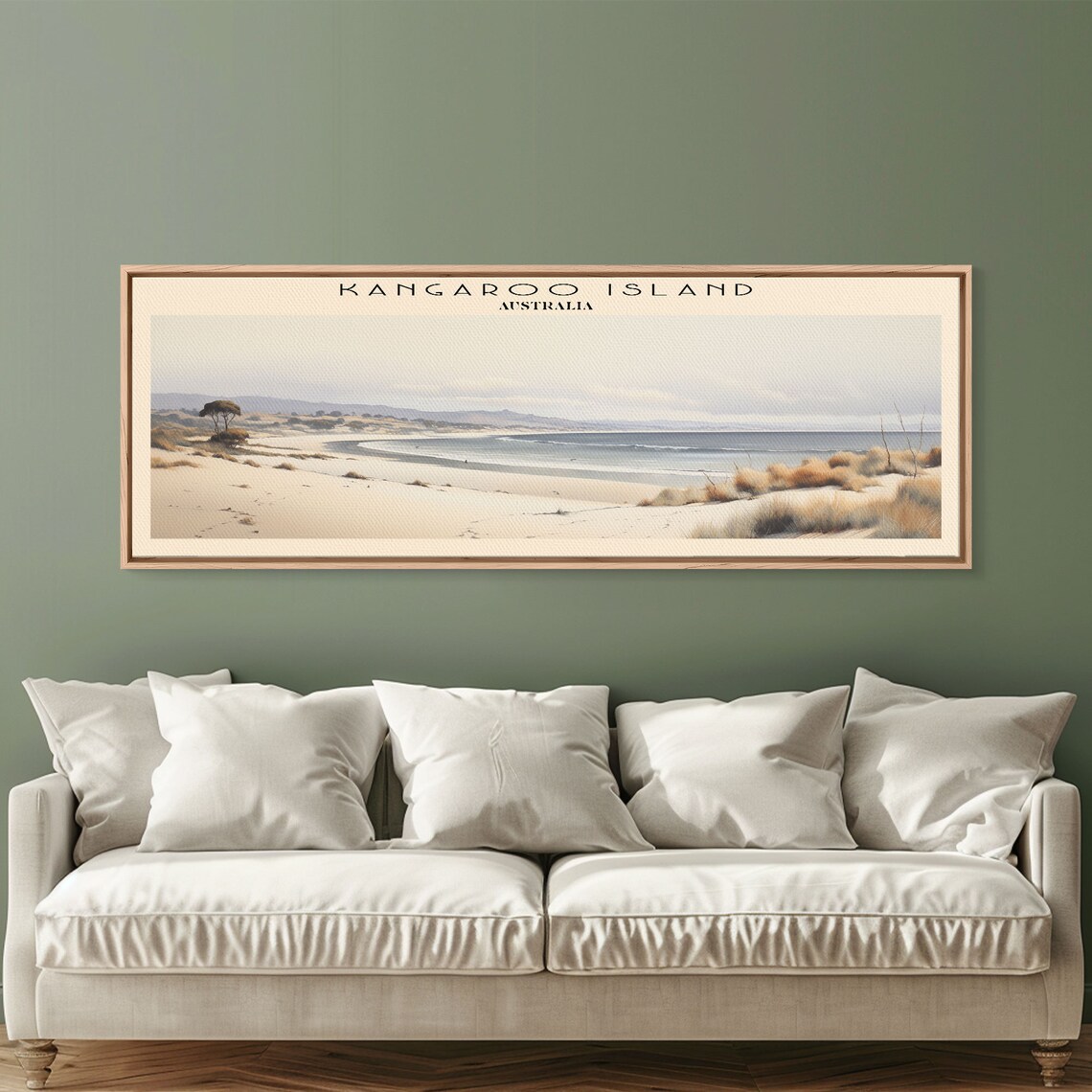 Kangaroo Island Australia Panoramic Beach Dune Watercolor Travel Poster - Image 2