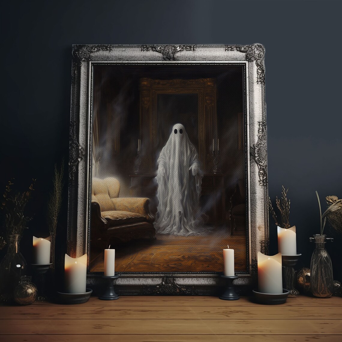 Ghost In The Mirror, Dark Academia Halloween Art Print - Image 6