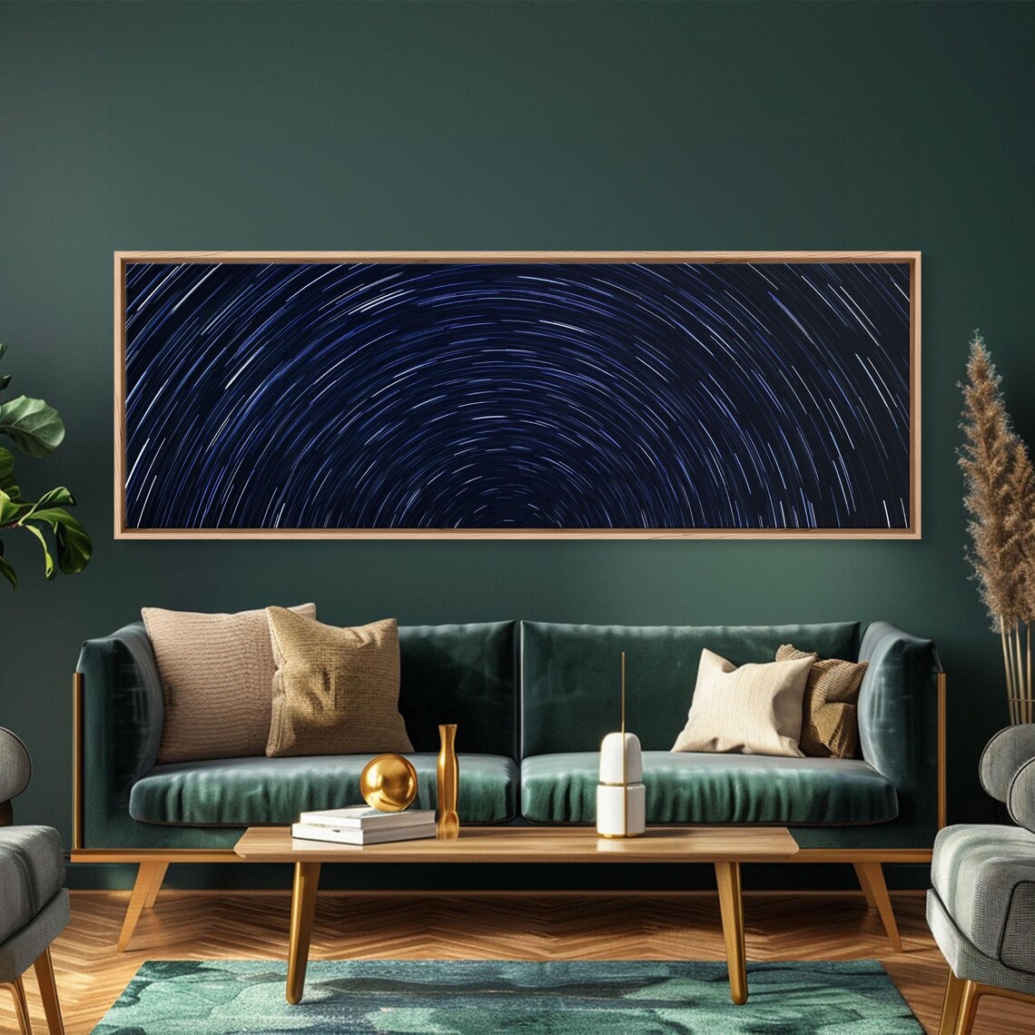 Star Trails Spiral Deep Blue Night Sky Long Exposure Photo Poster - Image 2