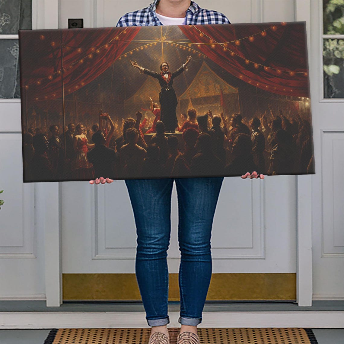 Ringmaster Triumph On Circus Stage Before Cheering Crowd Night Poster - Image 4