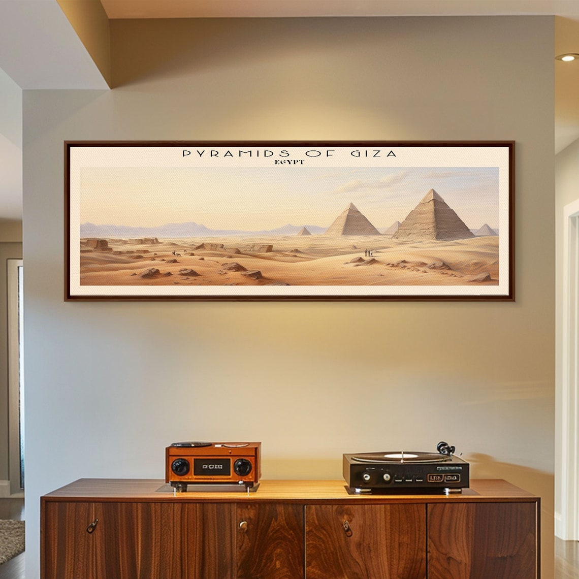Pyramids of Giza Egypt Desert Sunset Panoramic Travel Wall Poster - Image 2