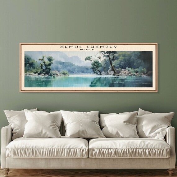 Semuc Champey Travel Poster Print Framed Wall Art Metal Wall Art Guatemala Art Gift For Him Panoramic Wall Art Travel Gift