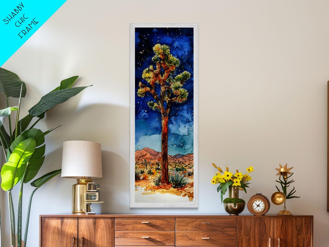 Joshua Tree Starry Night Sky Desert Watercolor California Poster - Image 3