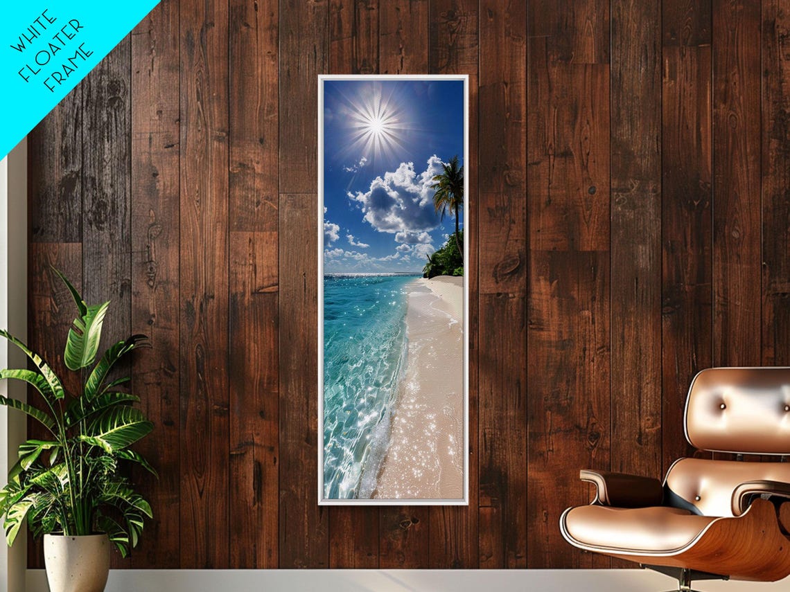 Tropical Beach Crystal Clear Turquoise Water Palm Sunny Day Poster