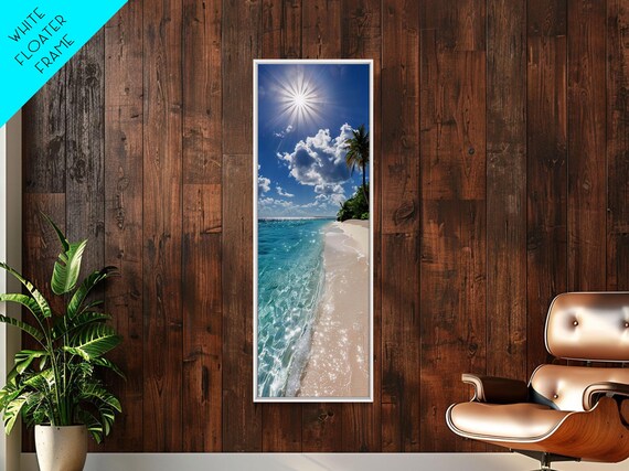 Tranquil Crystal Clear Ocean Water And Sky Landscape Photography Stunning Framed Print For Beach Themed Wall Art Lovers