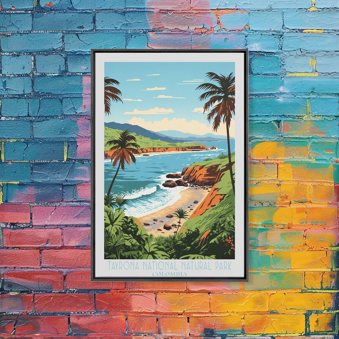 Tayrona National Park Colombia Caribbean Beach Palm Cove Travel Poster - Image 6