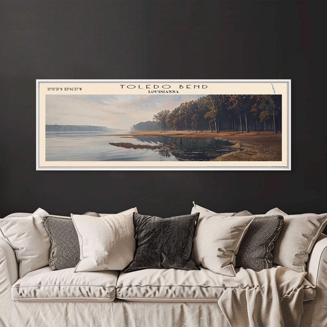 Toledo Bend Louisiana Reservoir Calm Water Forest Shore Travel Poster - Image 5