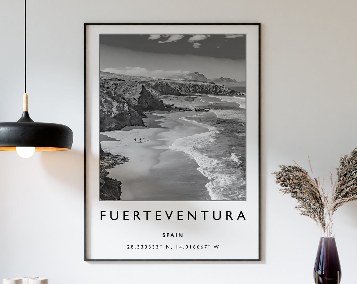 Fuerteventura Travel Print Fuerteventura Spain Travel Poster Spain Travel Print Travel Art Travel Poster Black And White Travel Gift