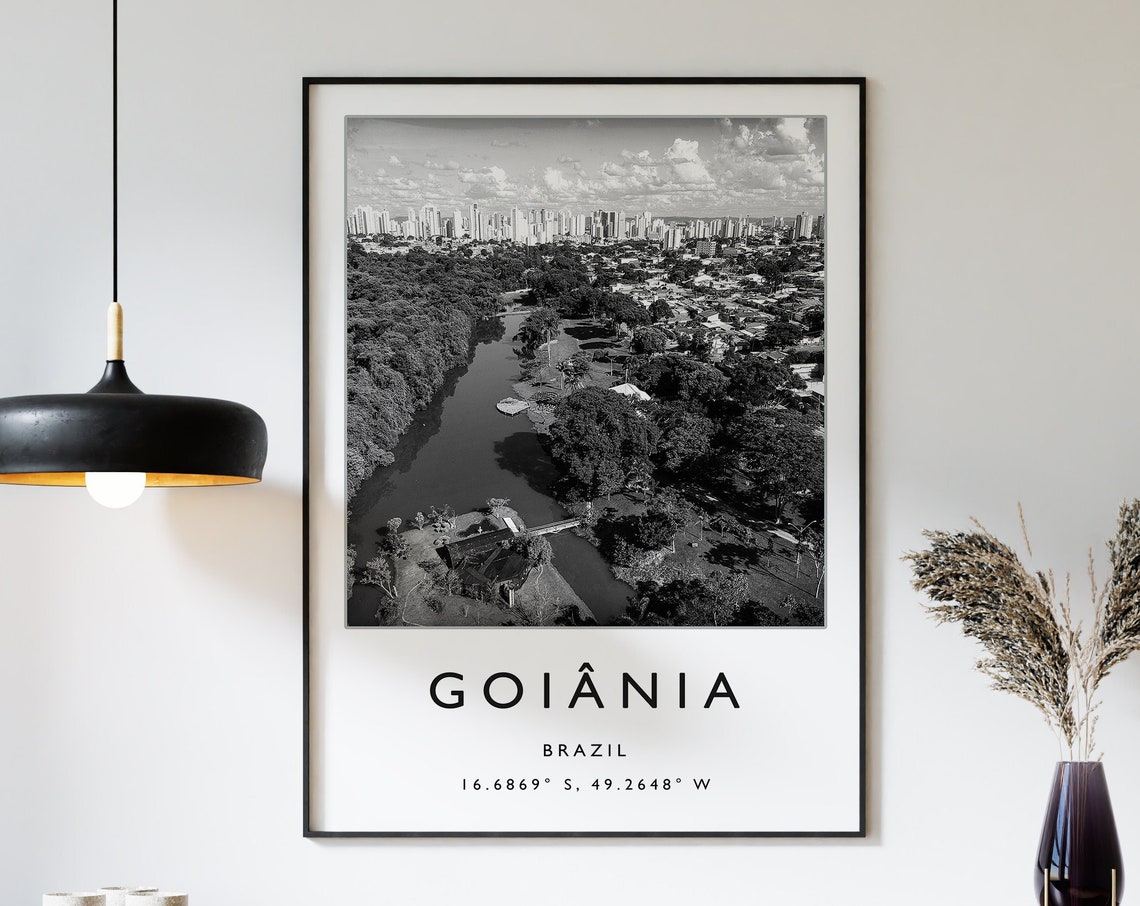 Goiania Brazil Travel Print Brazil Travel Poster Brazil Travel Print South America Travel Poster Travel Gift Black And White