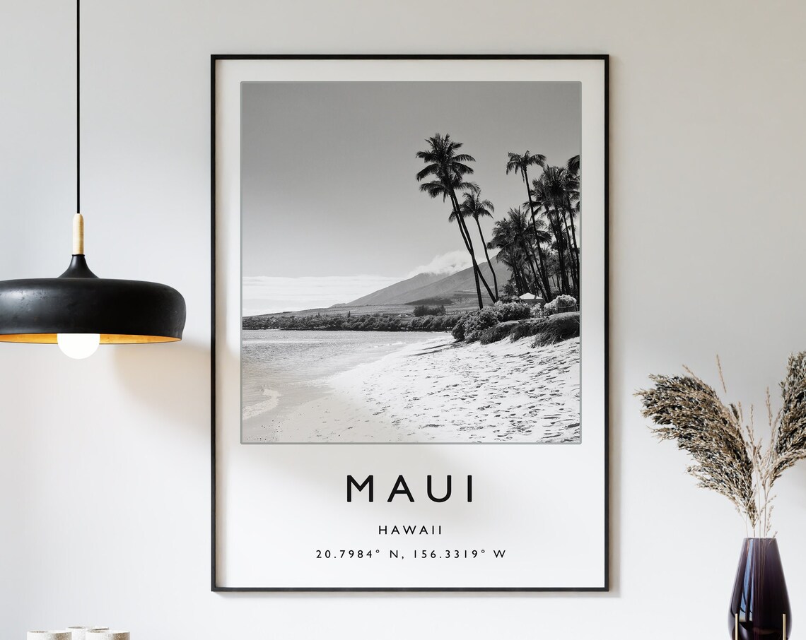 Maui Travel Poster, Hawaii Beach Travel Art
