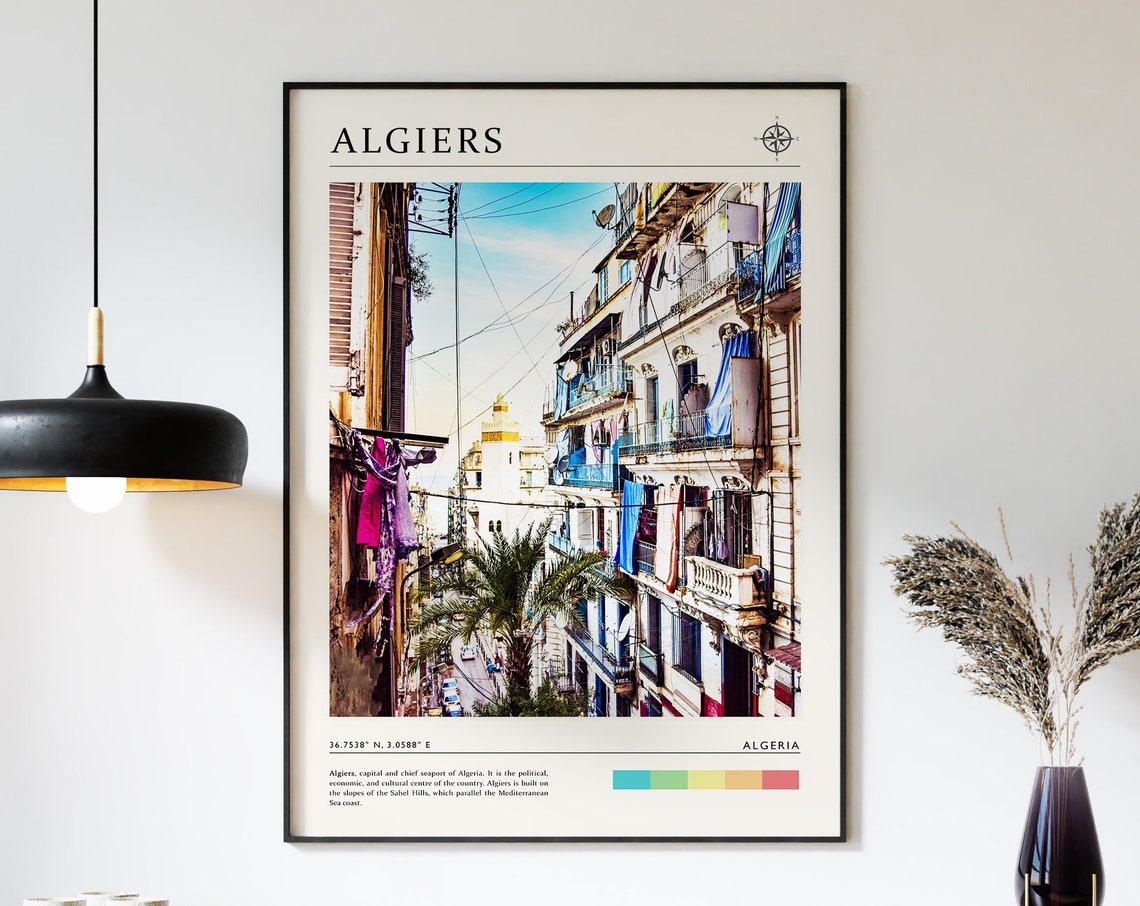 Algiers Travel Print Algiers Travel Poster Algeria Travel Poster Travel Art Travel Poster Islamic Travel Art Travel Gift A1a2a3a4