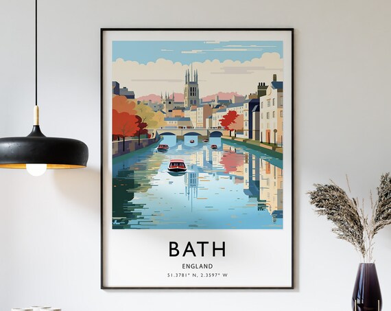 Bath England Travel Poster, Somerset