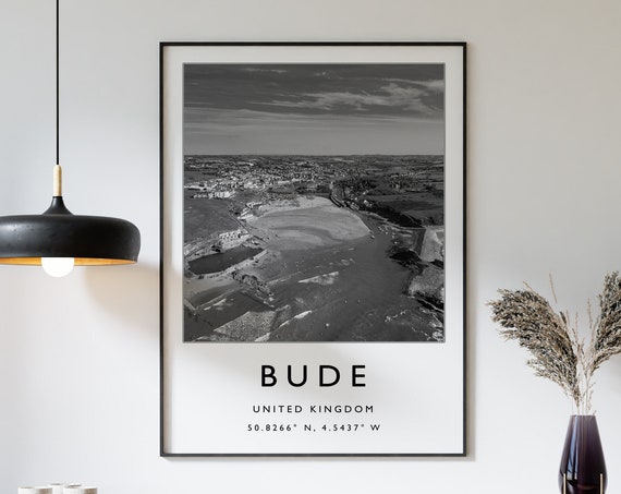Bude Travel Print Bude England Travel Poster England Travel Print Travel Art Travel Poster Black And White Gift A2a3a4