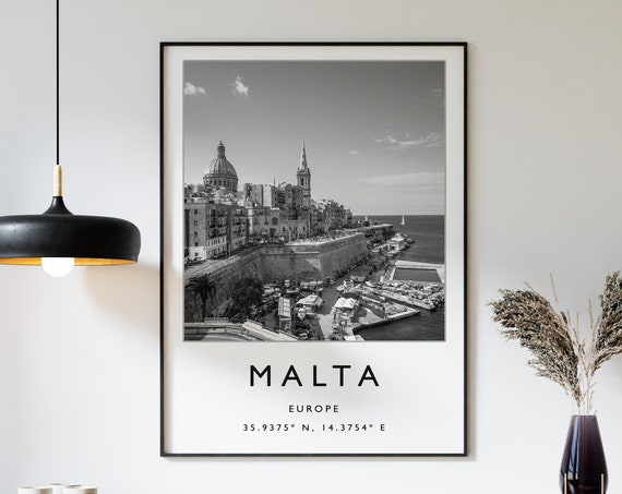Malta Poster Malta Travel Print Maltese Travel Poster Travel Decor Minimalist Travel Poster Black And White Gift A1a2a3a4