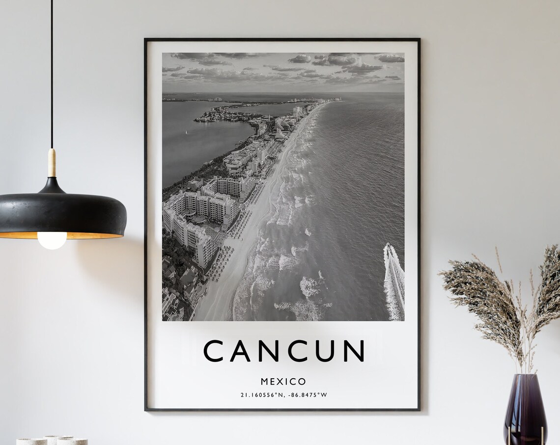 Cancun Travel Poster, Mexico Travel Art Print