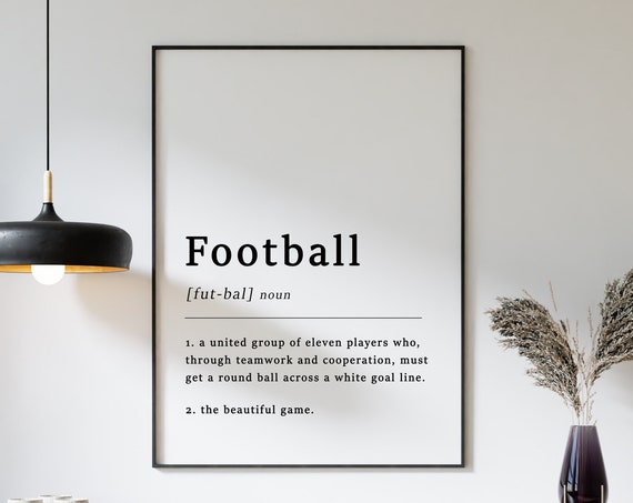 Football Definition Poster, Kids Room Decor