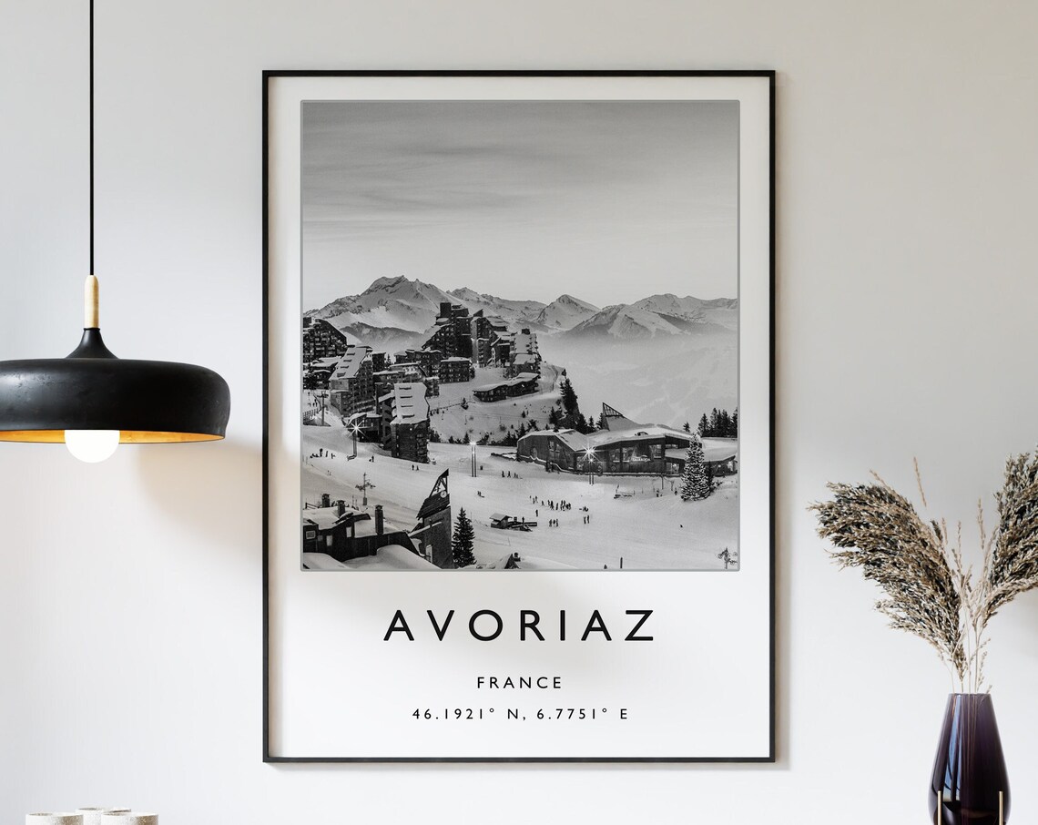 Avoriaz France Ski Travel Poster, Winter Sport Art