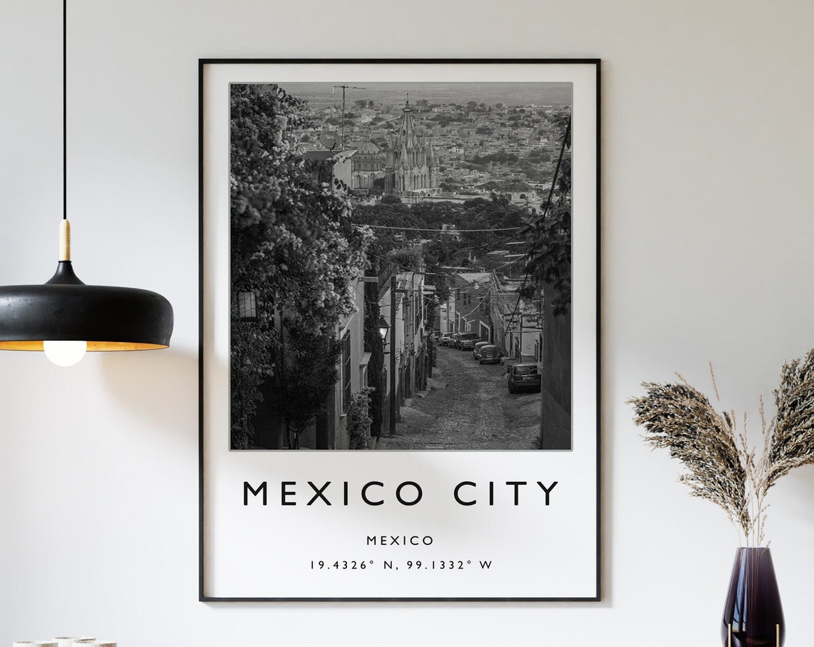 Mexico City Travel Print Mexico City Travel Poster Mexico Travel Print Travel Art Travel Decor Black And White Print Photographic Art