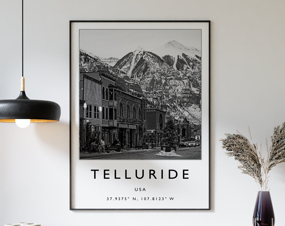 Telluride Colorado USA Snowy Mountain Town Street Photo Poster
