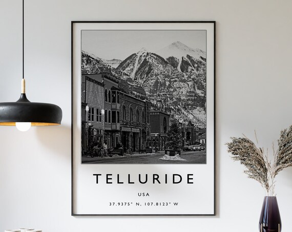 Telluride Colorado USA Snowy Mountain Town Street Photo Poster