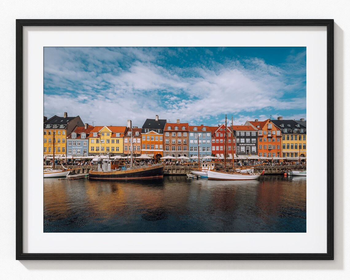 Nyhavn Copenhagen Colorful Harbor Houses And Boats Sunny Day Poster