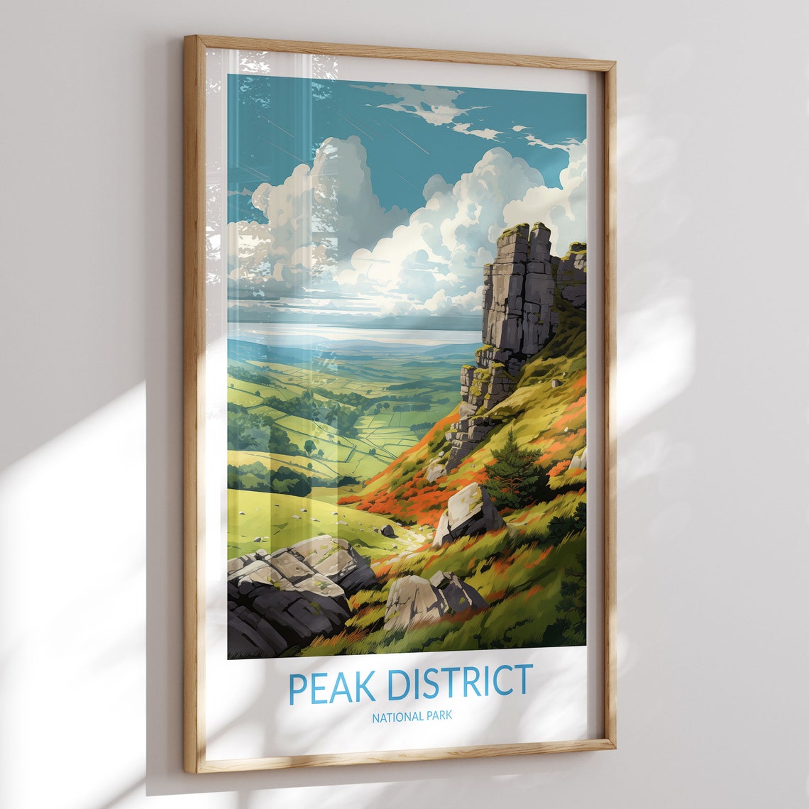 Peak District National Park Rock Edge Valley Fresh Travel Poster
