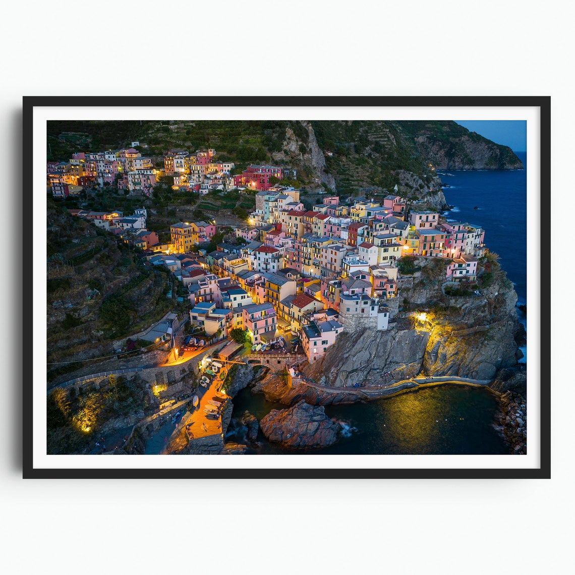 Manarola Coastal Town Cinque Terre Travel Print Italy Art Print Travel Gift Travel Poster Europe Print Italian Coast Italian Riviera