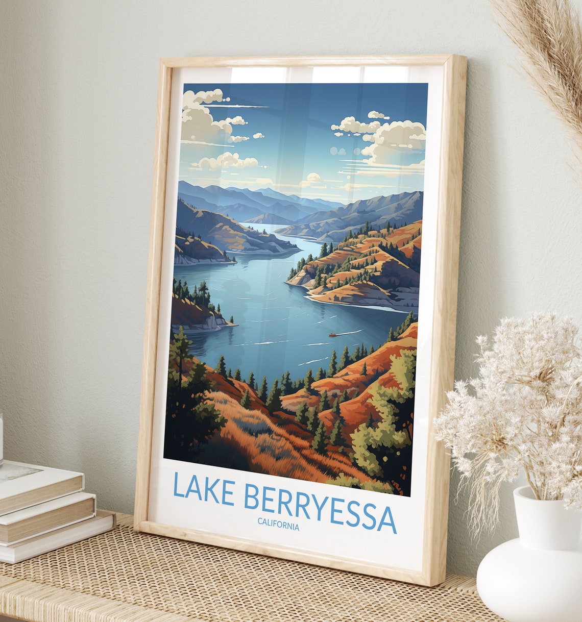 Lake Berryessa Print No 4 Lake Berryessa Poster Lake Berryessa Wall Art Lake Berryessa Art Print Artwork Traveler Gift California