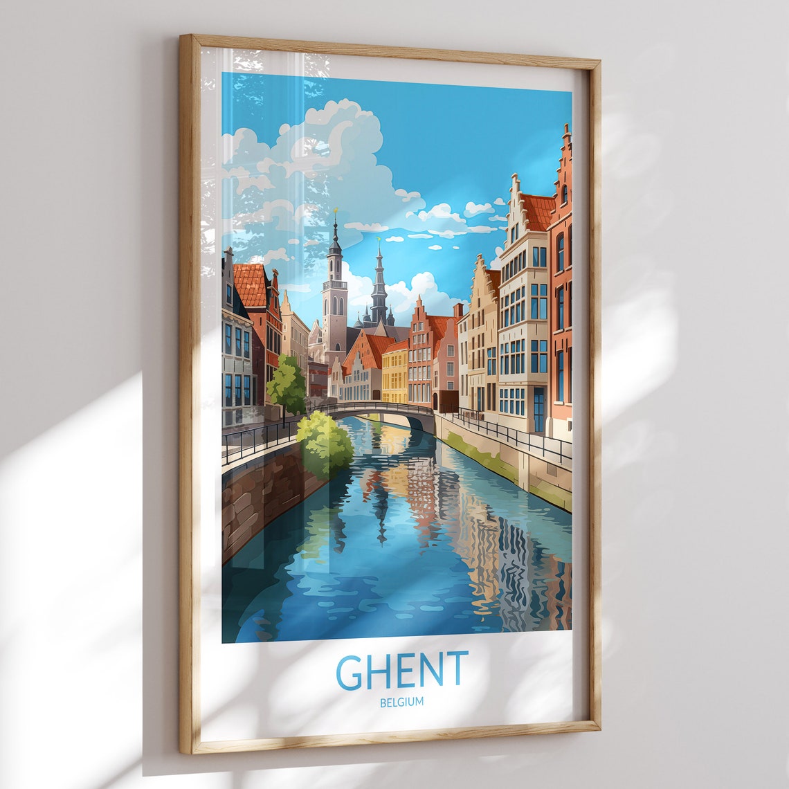 Ghent Print No 6 Ghent Poster Ghent Wall Art Ghent Art Print Ghent Artwork Ghent Travel Gift Belgium Print Home Decor